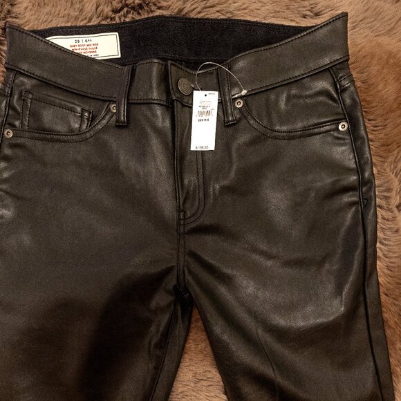 Vegan Leather Mid-Rise Pants - Picture 1 of 6
